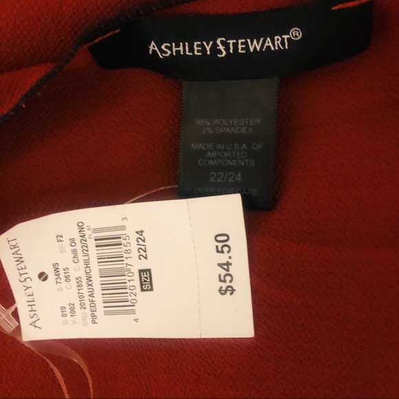 Ashley Stewart Rust/Black Trim Sheer Dress 22/24 - Picture 7 of 8
